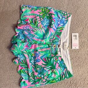 Lilly Pulitzer Pink and Green Floral High Waist Shorts